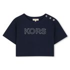 Girls Navy Blue Logo T-Shirt, 2, hi-res