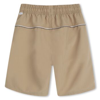 Boys Beige Logo Swim Shorts