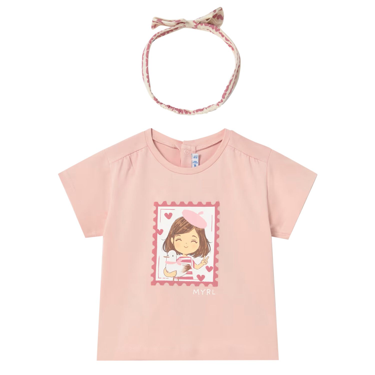 Younger Girls Pink T-Shirt Set, 2, hi-res