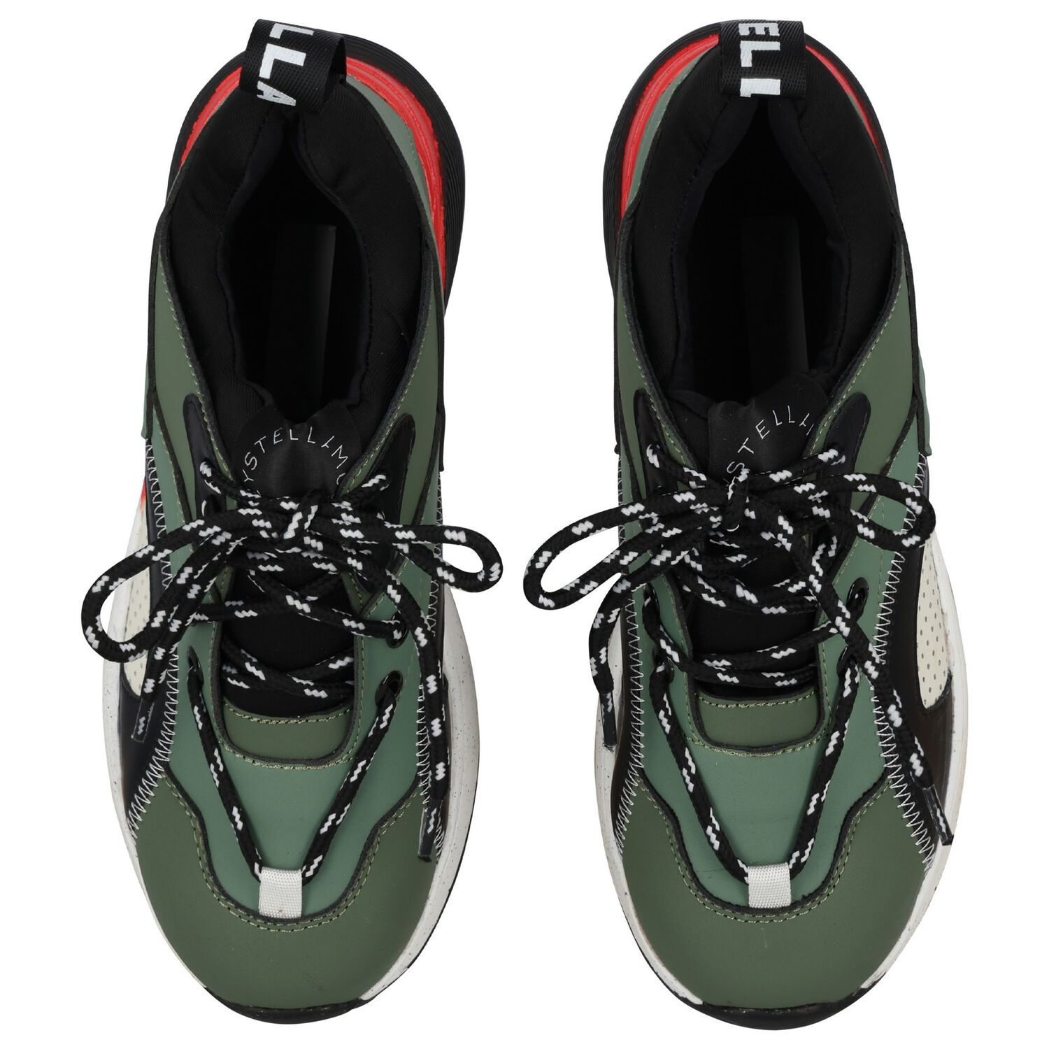 Boys Green Faux Leather Trainers, 1, hi-res