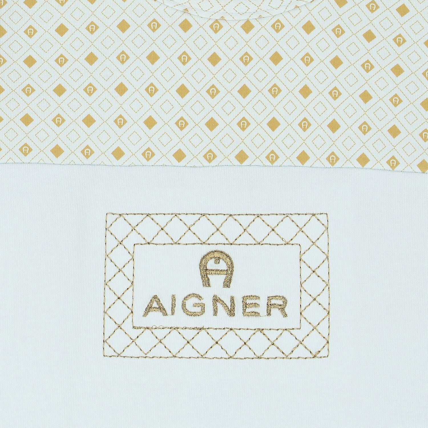 Ivory & Gold Logo Babygrow & Hat Set, 3, hi-res image number null