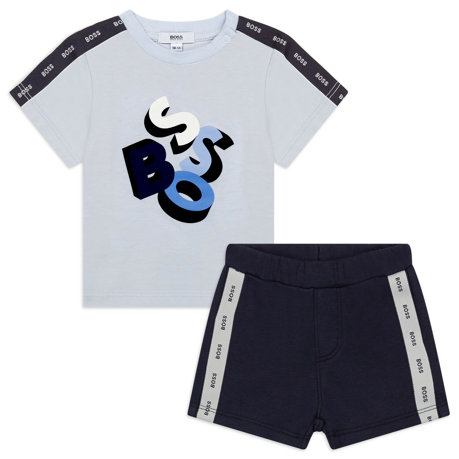 Baby Boys Blue Shorts & T-Shirt Set, 2, hi-res