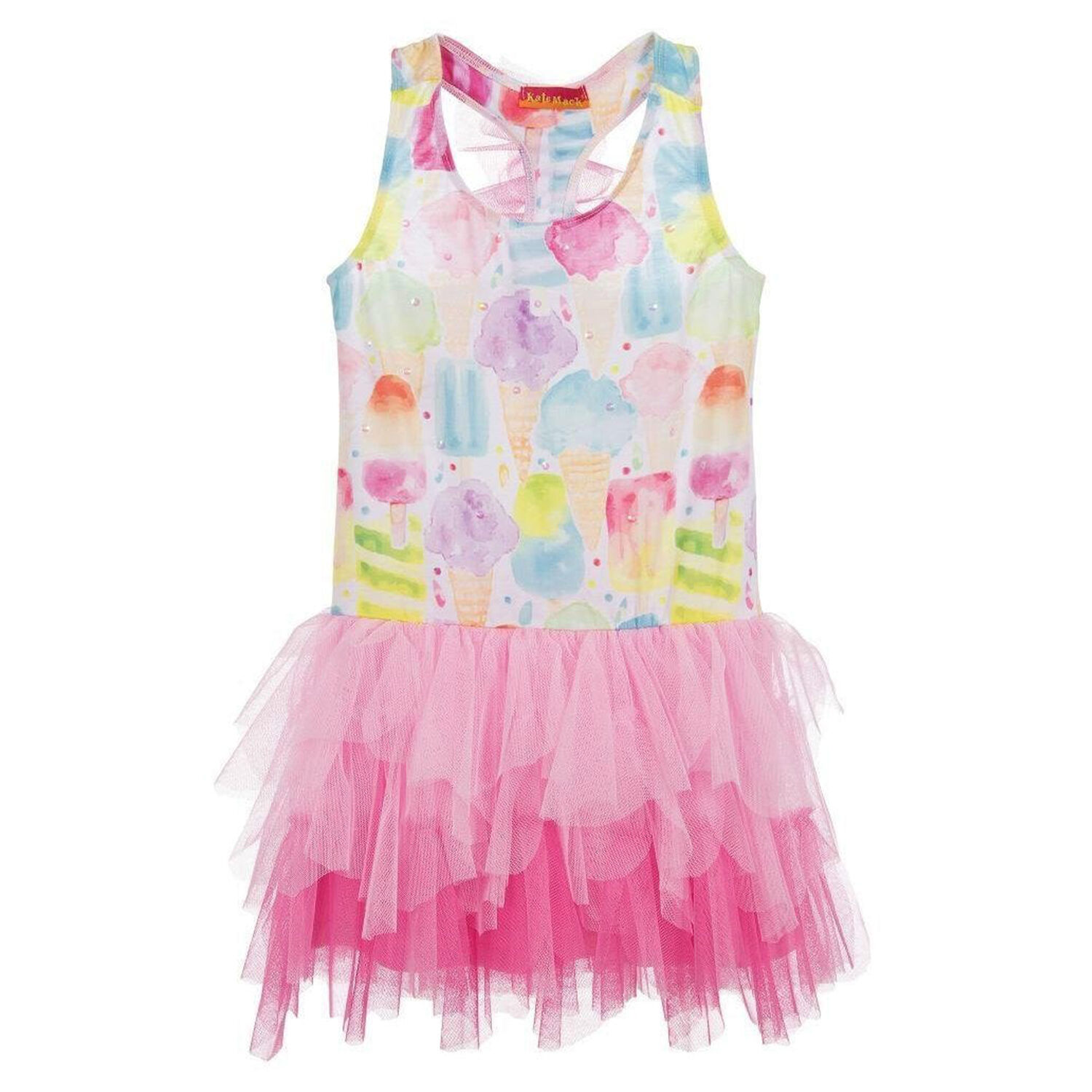 Girls Pink Ice Cream Tulle Dress, 1, hi-res image number null