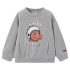 Boys Grey Dino Sweatshirt, 2, hi-res