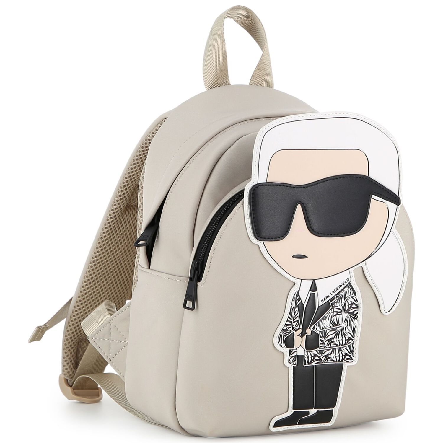 Boys Beige Ikonik Karl Backpack, 1, hi-res