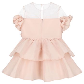 Girls Pink Bow Dress