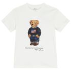 Boys White Polo Bear T-Shirt, 1, hi-res