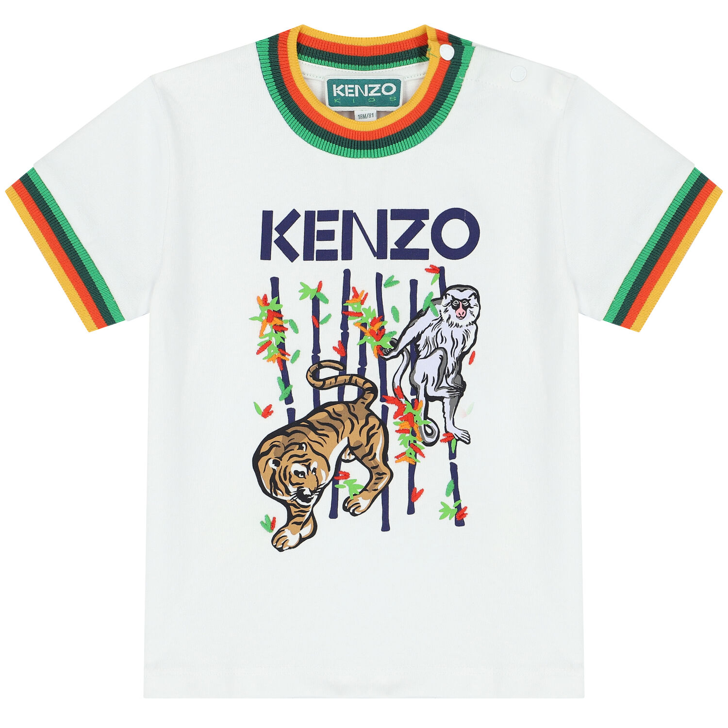 طقم شورت بالشعار باللون الابيض والاخضر للاولاد, 1, hi-res