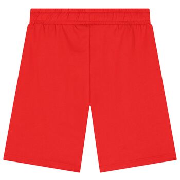Boys Red Teddy Bear Logo Shorts