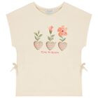 طقم ليجنز للبنات مزين بالزهور باللون البيج , 1, hi-res