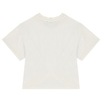 Girls Ivory & Shimmery Gold Top