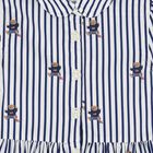 Baby Girls White & Blue Polo Bear Striped Dress Set, 1, hi-res