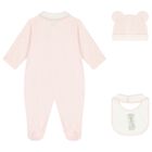 Baby Girls Pink Logo Babygrow Gift Set, 1, hi-res