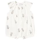 Ivory Teddy Bear Baby Romper, 2, hi-res