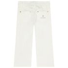 Girls White Butterfly Denim Jeans, 1, hi-res