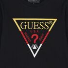 توب أولاد بأكمام بالشعار باللون الأسود, 3, hi-res