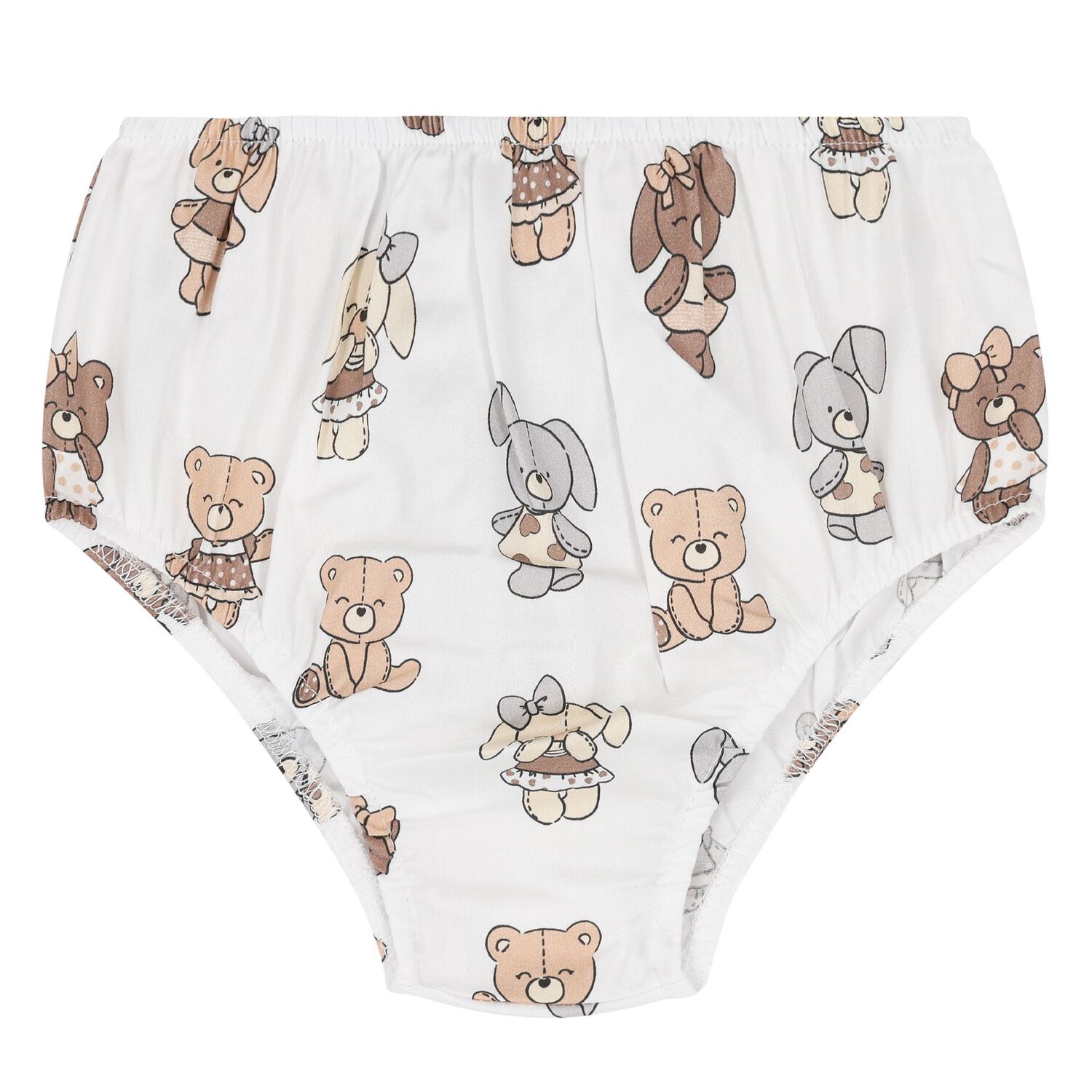 طقم فستان بطبعه تيدى بير باللون الابيض, 3, hi-res