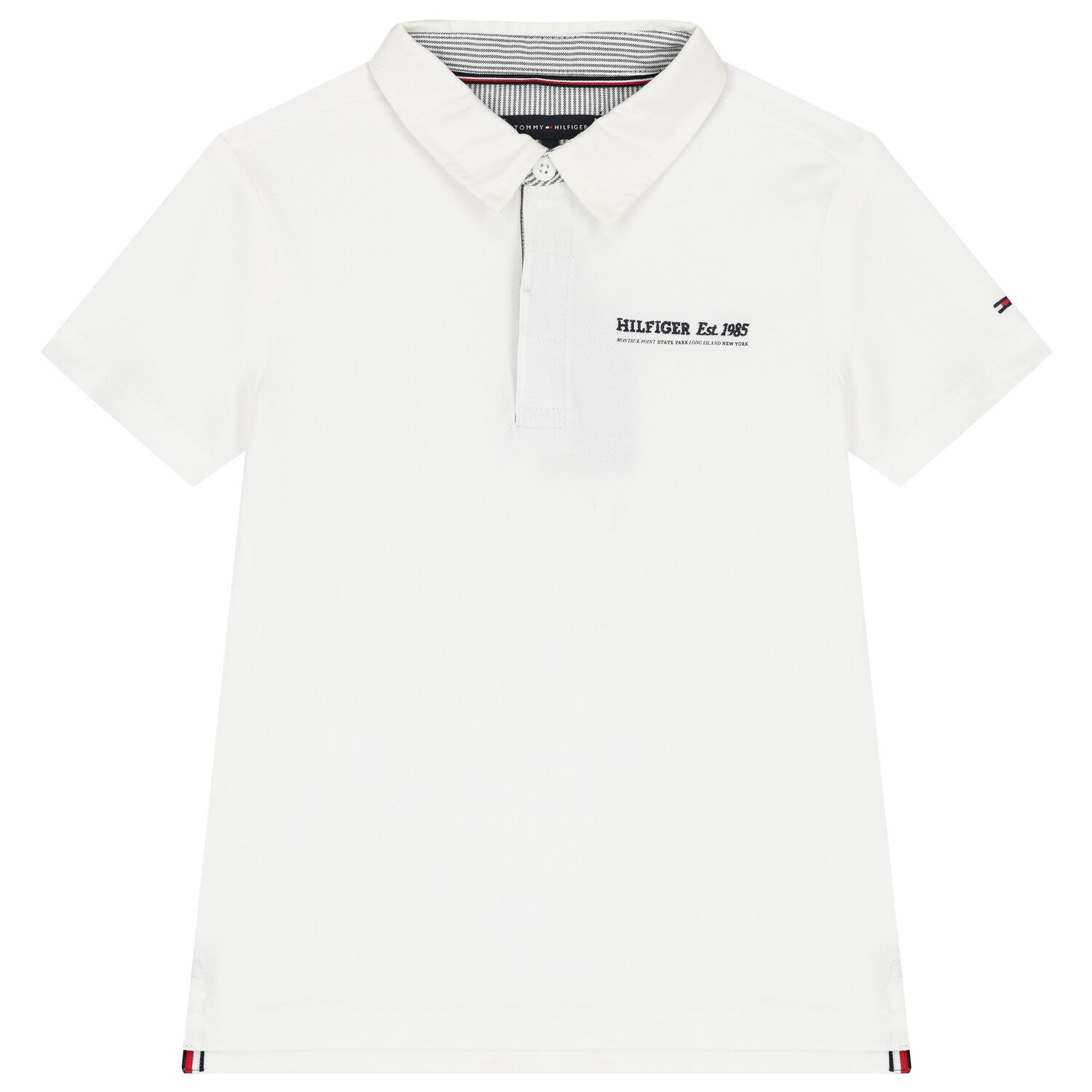 Boys White Logo Polo Shirt, 1, hi-res