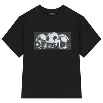 Boys Black Soccer Ball T-Shirt