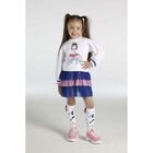 Girls White, Pink & Blue Logo Dress Set, 1, hi-res