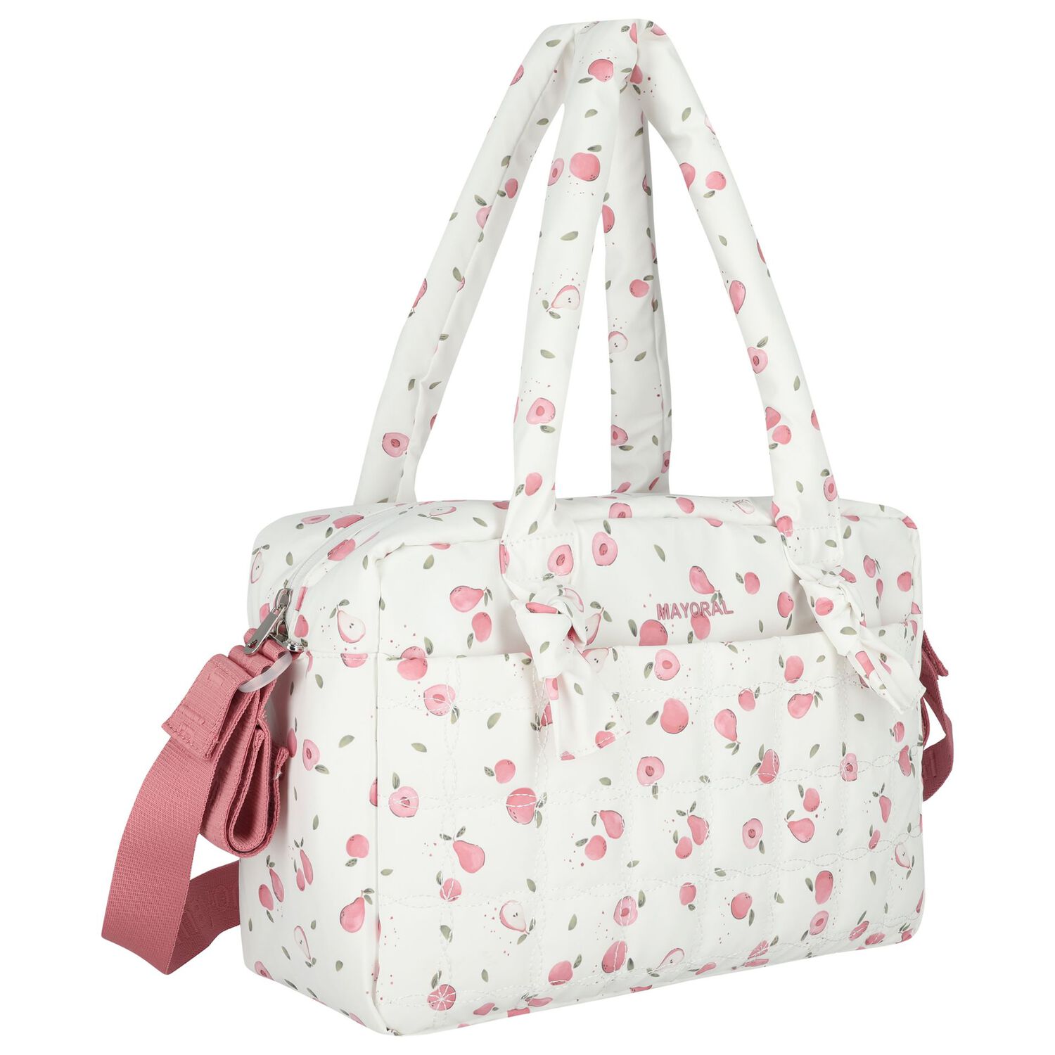 Baby Girls White & Pink Waterproof Baby Changing Bag, 2, hi-res