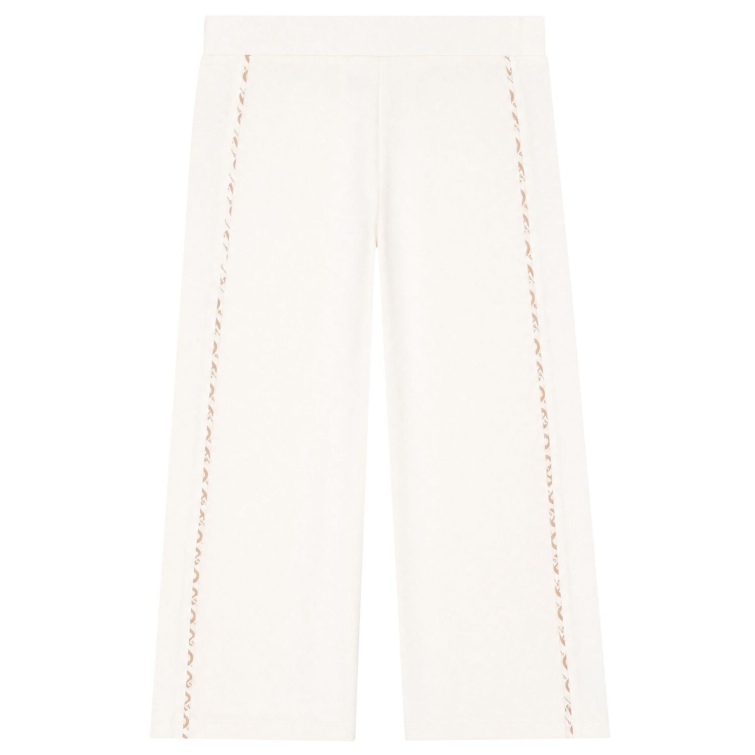 Girls Ivory Logo Trousers, 1, hi-res