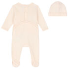Baby Girls Pink Babygrow & Hat Set, 1, hi-res
