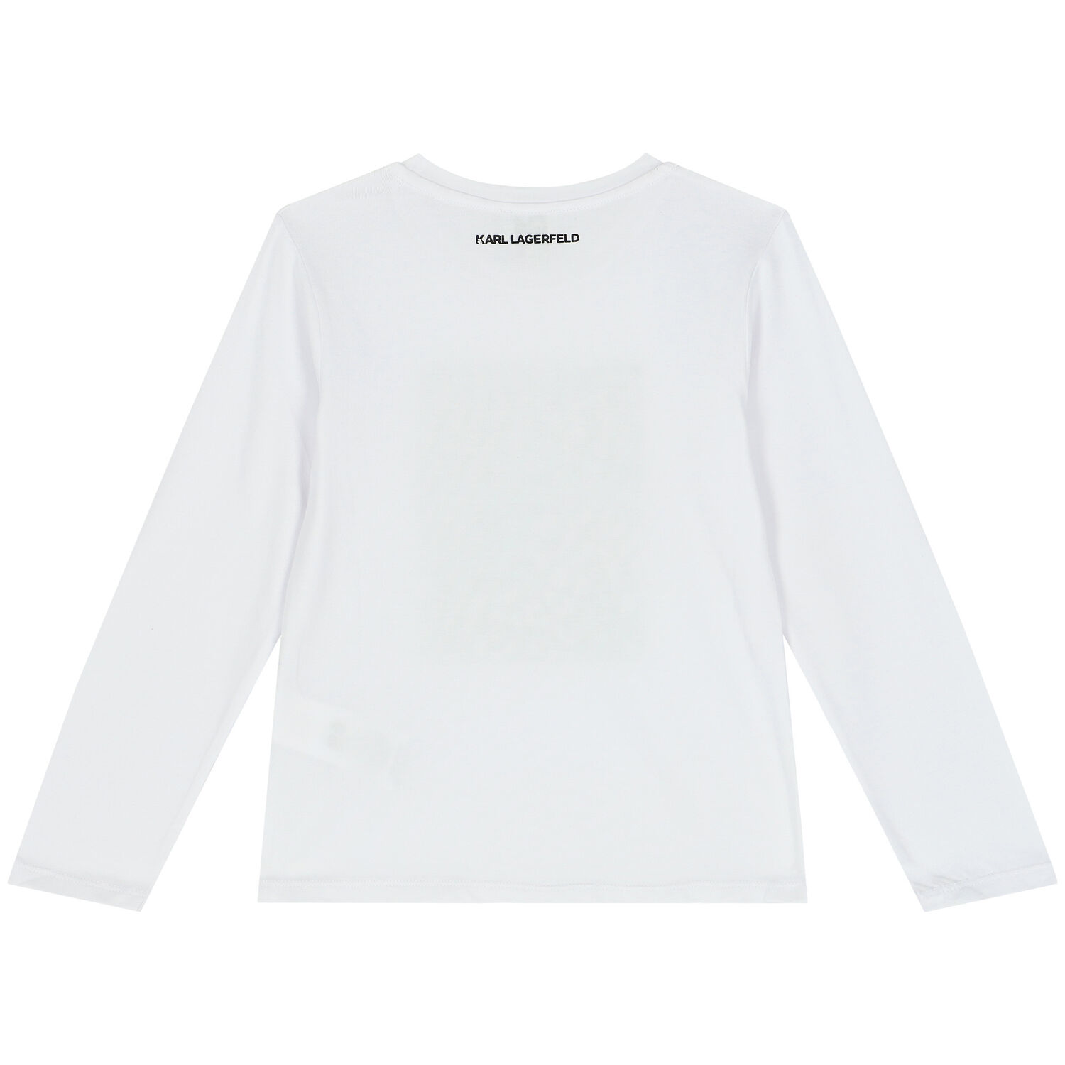 Girls White Logo Long Sleeve Top, 1, hi-res