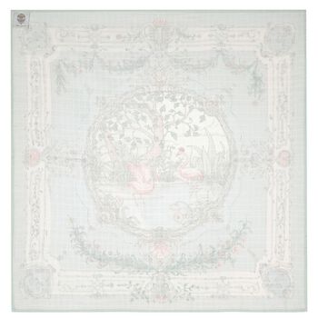 بطانية أطفال مربعة الشكل بنقشة نسيج باللون الأخضر