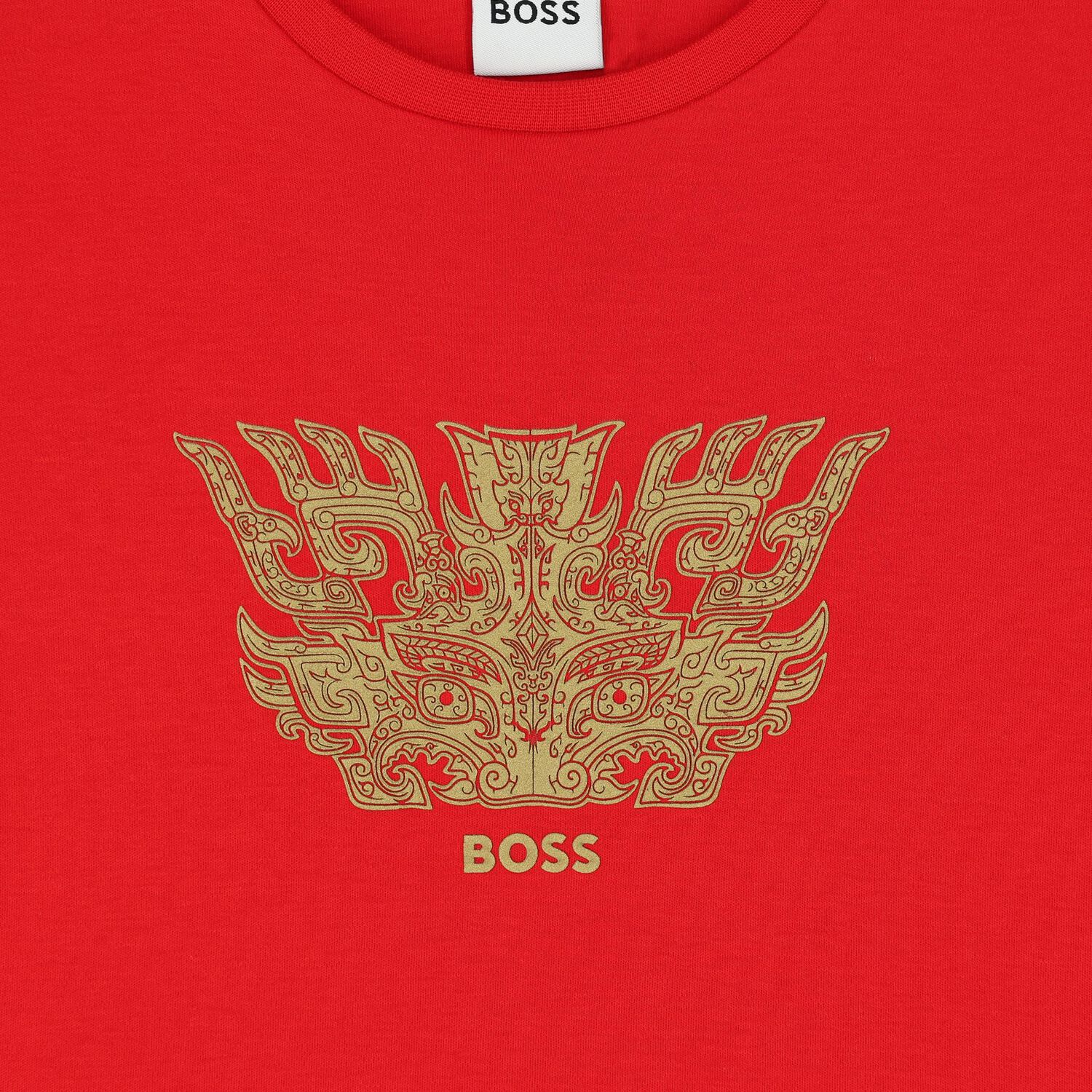 Boys Red Dragon Logo T-Shirt, 3, hi-res image number null