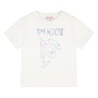 Younger Girls White Logo T-Shirt, 1, hi-res