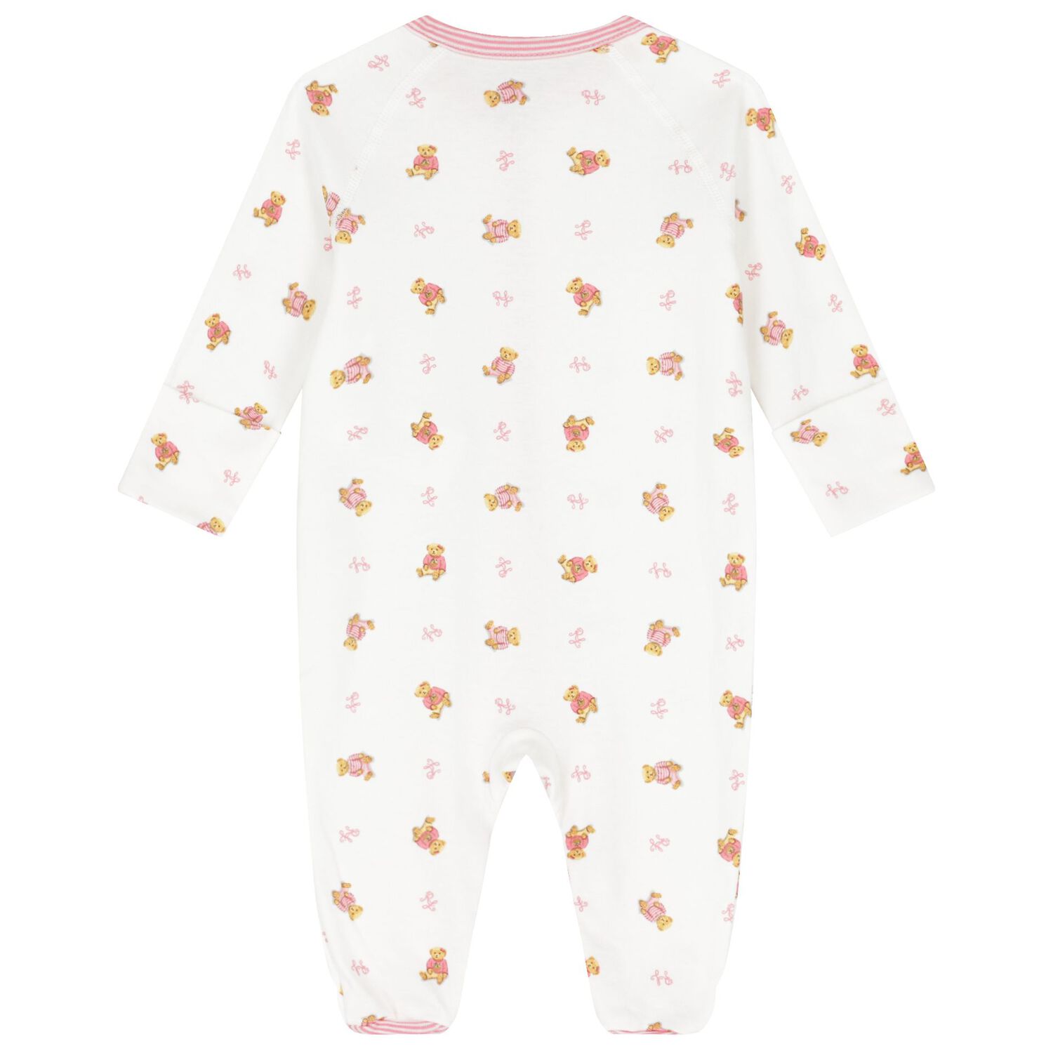 طقم بنات هدايا أفرول بولو باللون الأبيض والوردي, 1, hi-res