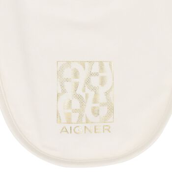 Ivory & Gold Logo Baby Bib