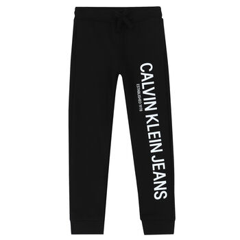 Boys Black Logo Joggers