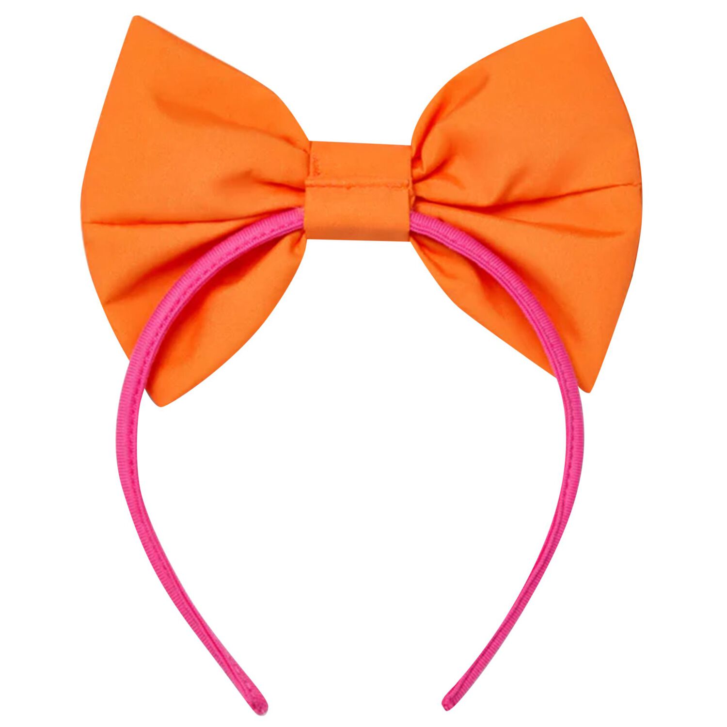 Girls Orange & Pink Bow Headband, 2, hi-res