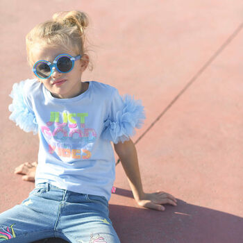 Girls Blue Sequin T-Shirt