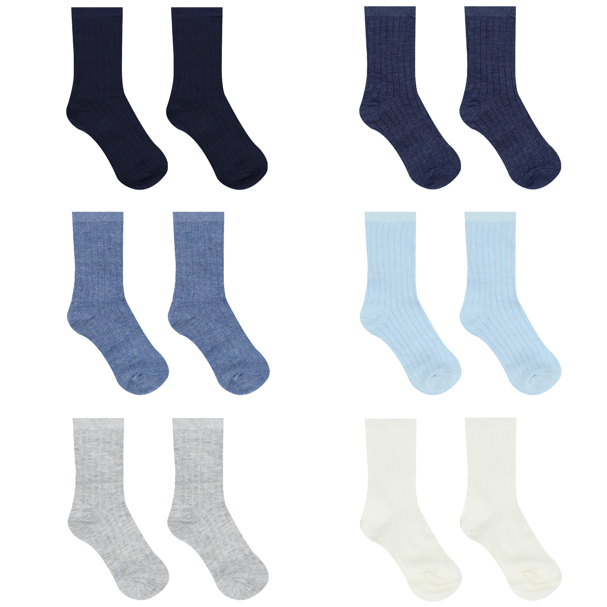 Mayoral Baby Boys Blue White Socks 6 Pack Junior Couture UAE