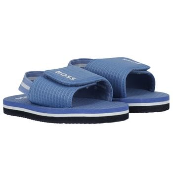 Boys Blue Logo Sandals