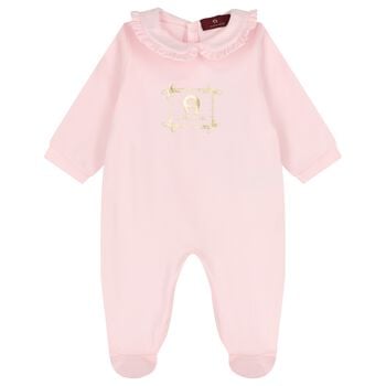 Baby Girls Pink Logo Babygrow