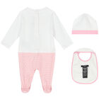 White & Pink Logo Babygrow Set, 2, hi-res