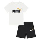 Younger White & Black Logo Shorts Set, 3, hi-res