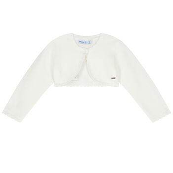 Younger Girls Ivory Bolero Cardigan