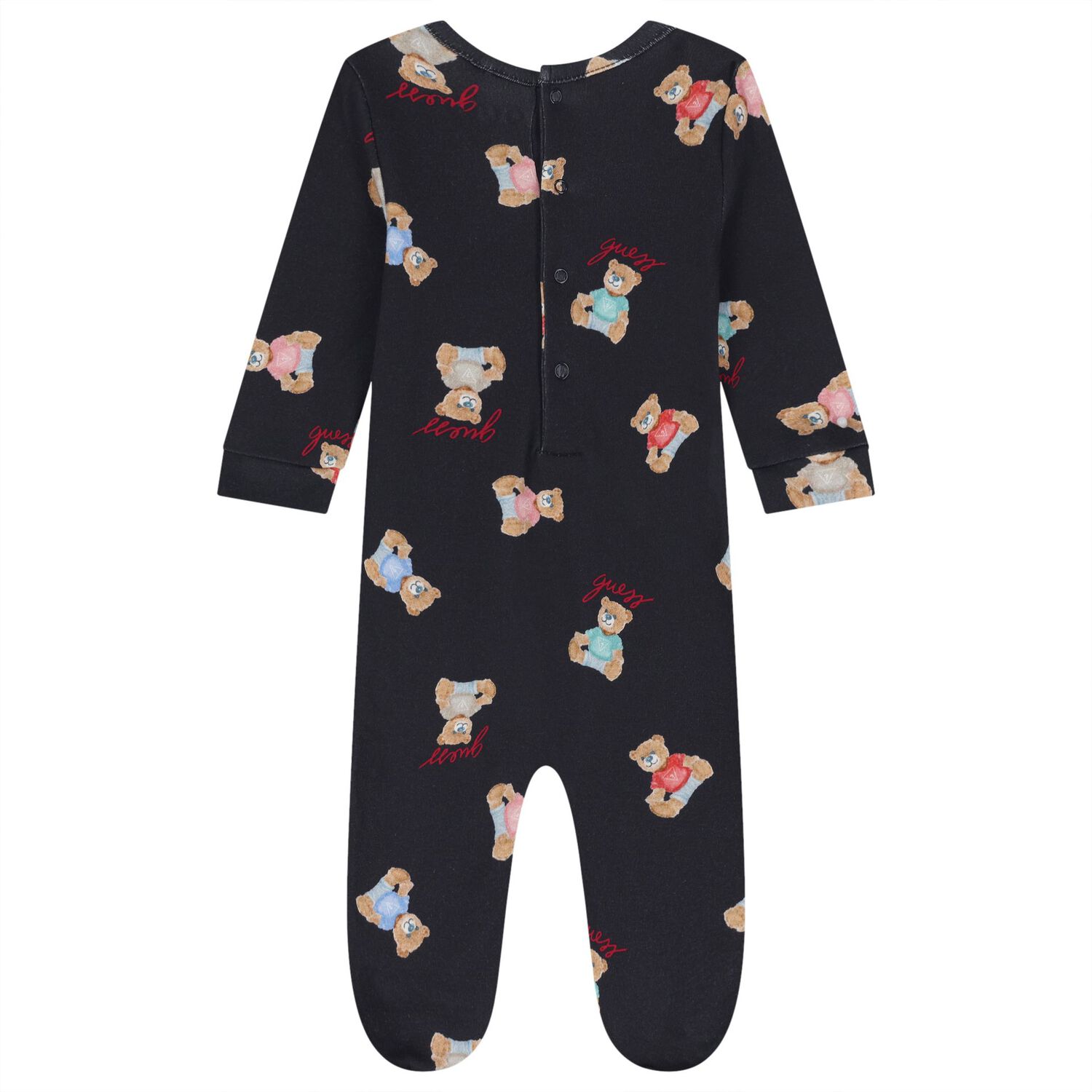 Baby Navy Blue Logo Teddy Bear Babygrow, 3, hi-res