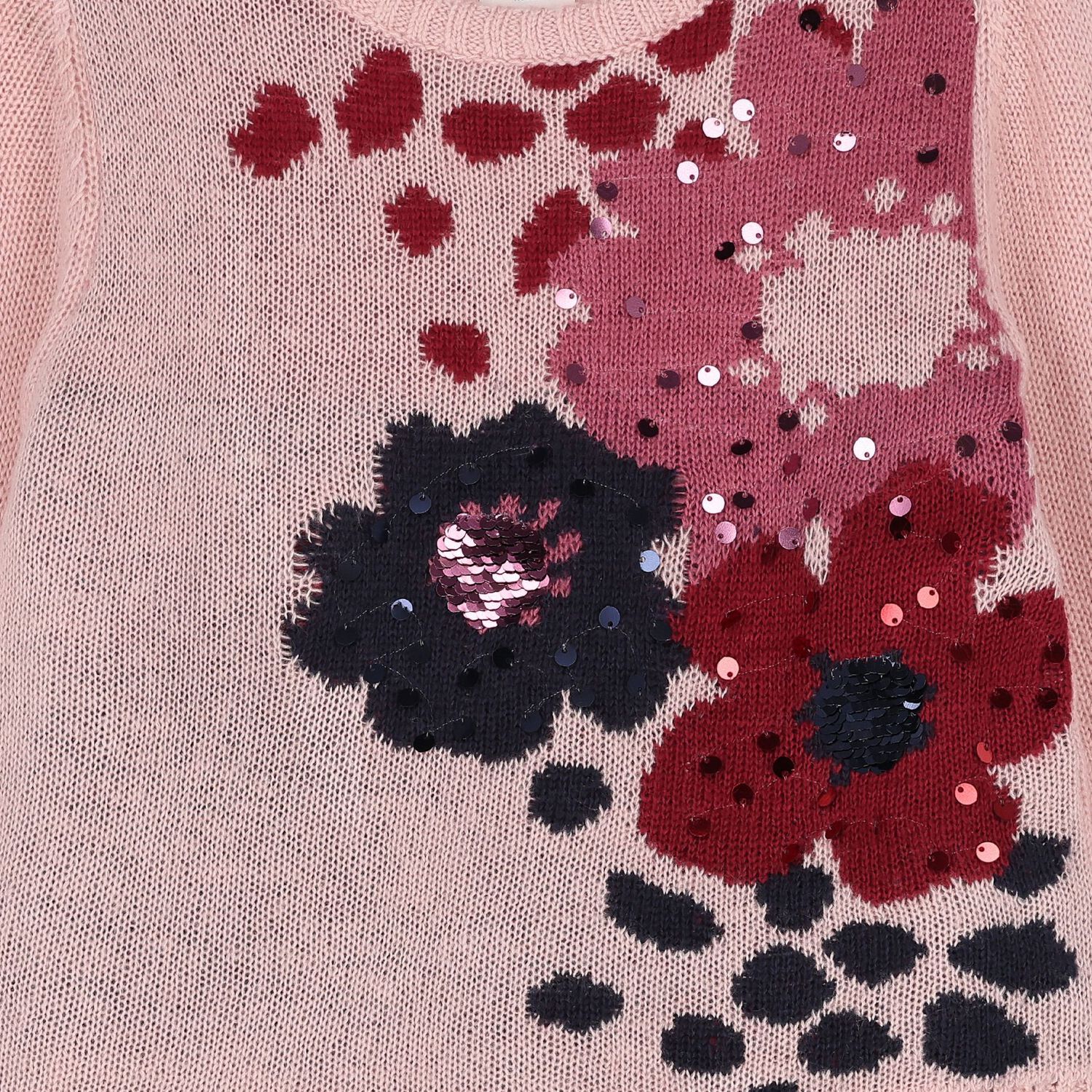 فستان بنات تل محبوك باللون الوردي, , hi-res image number null