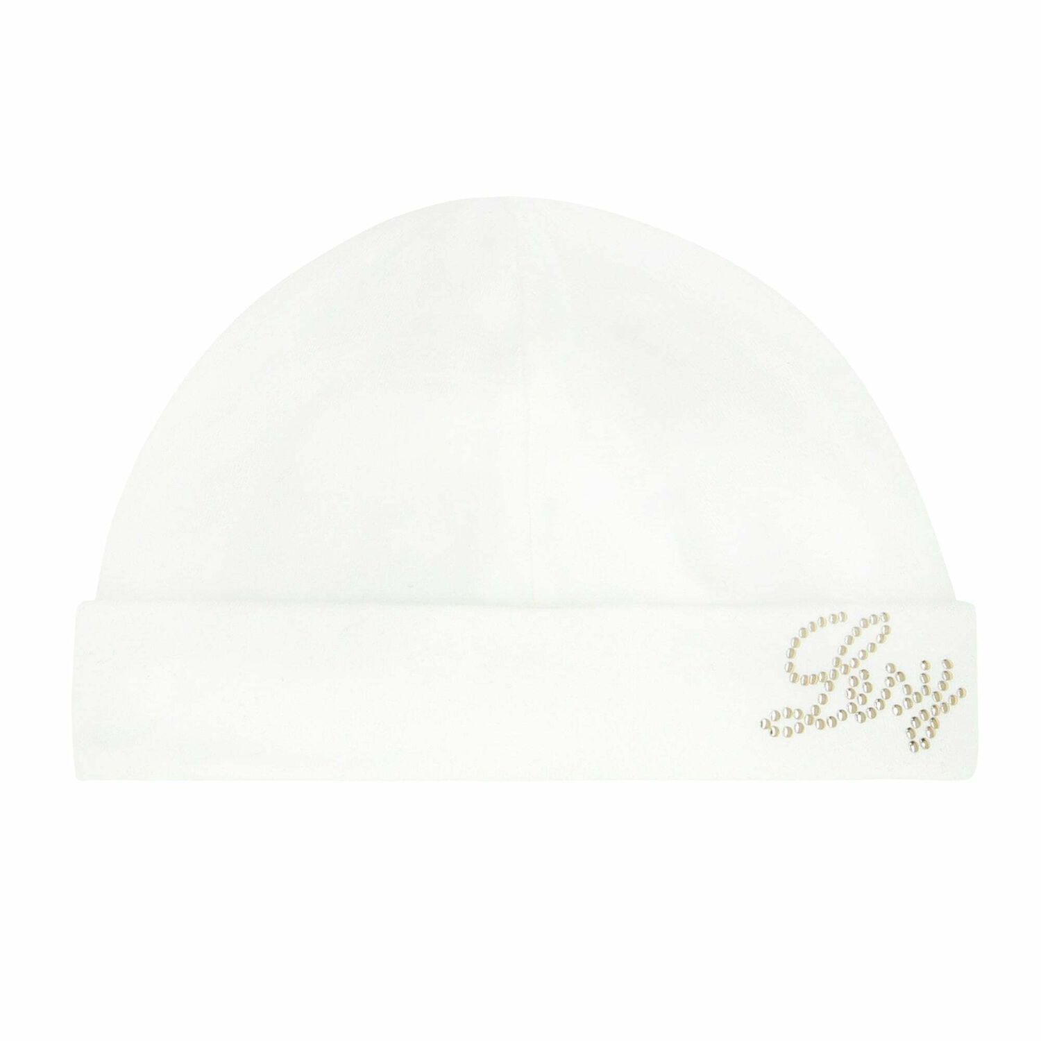Baby Girls White Logo Hat, 1, hi-res