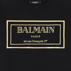 سويت شيرت بالشعار باللون الأسود والذهبى, 1, hi-res