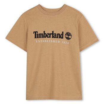 Boys Beige Logo T-Shirt