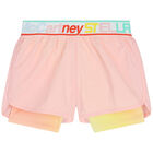 شورت بنات بالشعار باللون الزهري, 1, hi-res