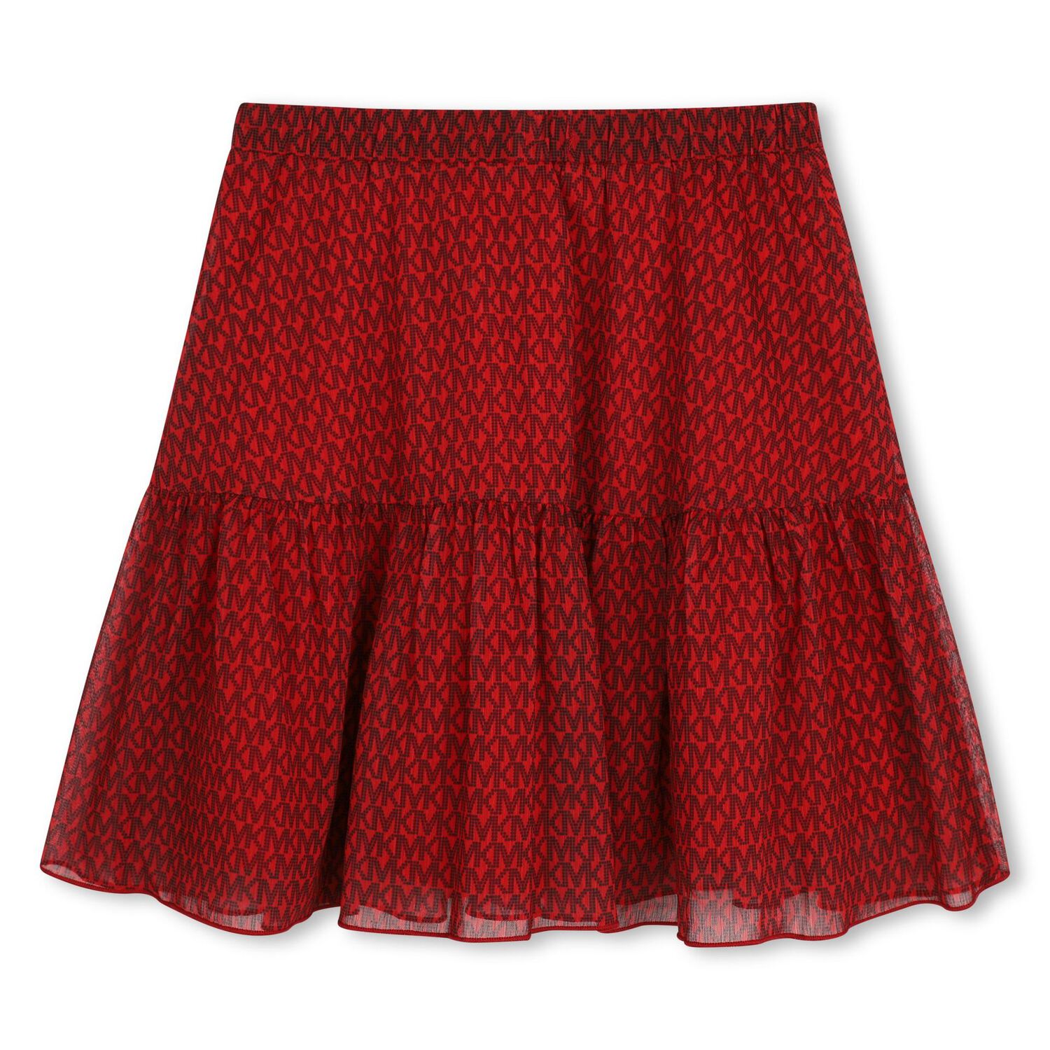 Girls Red Logo Chiffon Skirt, 1, hi-res
