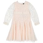 Girls Pink Dappled Sequin Embellished Dress, 1, hi-res